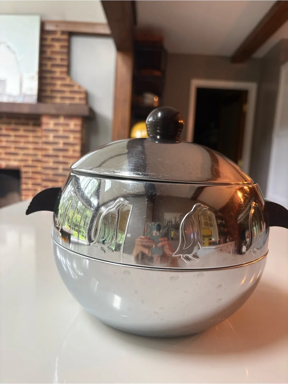 Vintage West Bend Hot and Cold Penguin Server Ice Bucket Mid Centiry